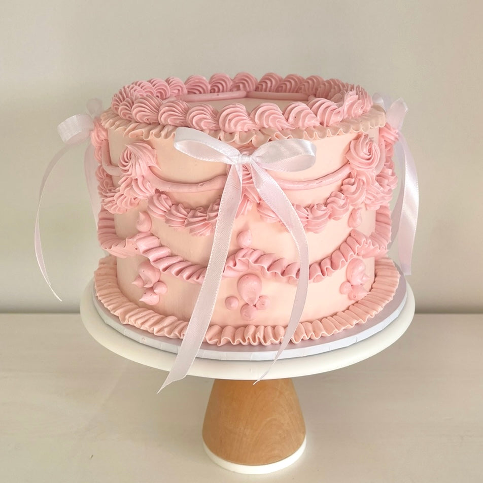 Blush Bows Vintage Cake