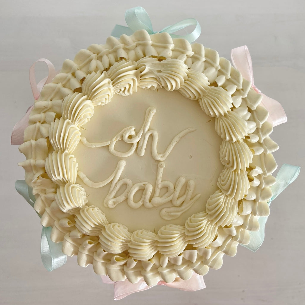Vintage Gender Reveal Cake